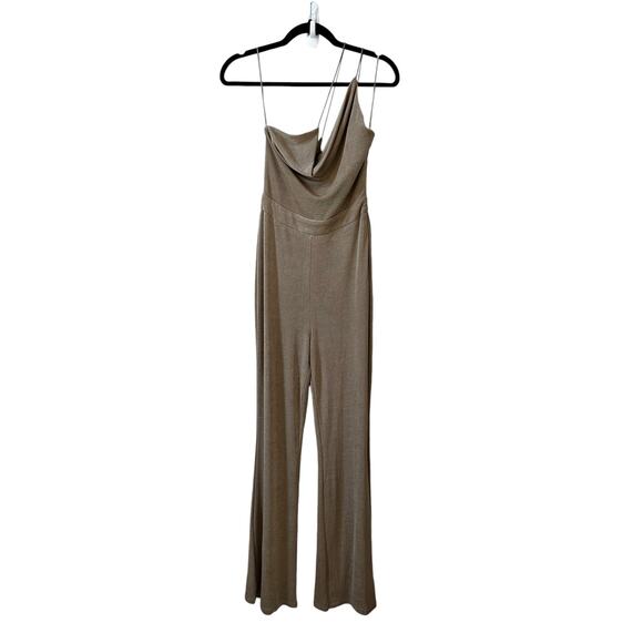 New Misha Women's Noelene Jumpsuit Wide Leg Khaki Size 4 - Picture 3 of 13